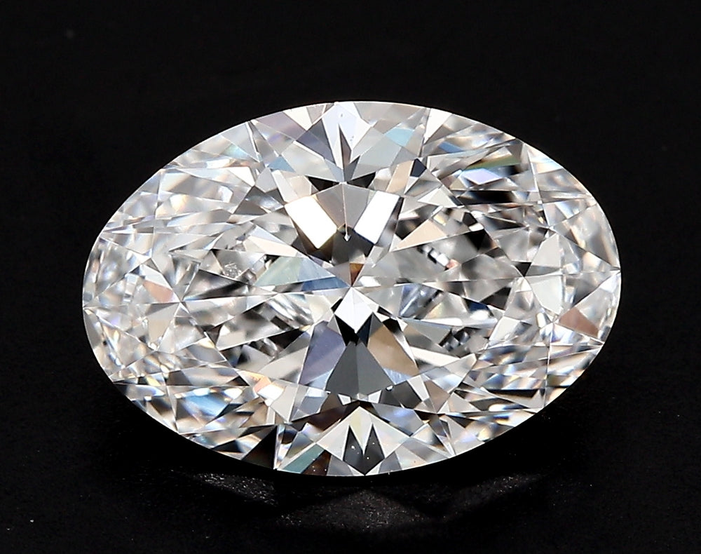 3.07 Carat Oval Lab Diamond with  Cut Diamond in 14KT  view 1
