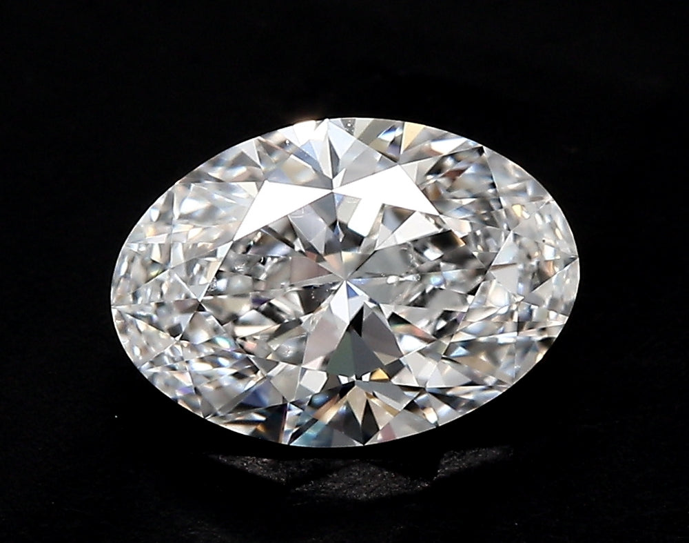 2.54 Carat Oval Lab Diamond with  Cut Diamond in 14KT  view 1

