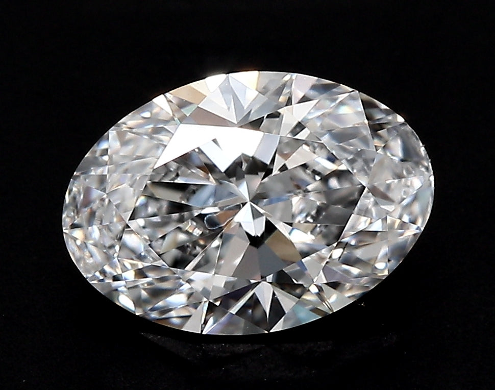 3.03 Carat Oval Lab Diamond with  Cut Diamond in 14KT  view 1
