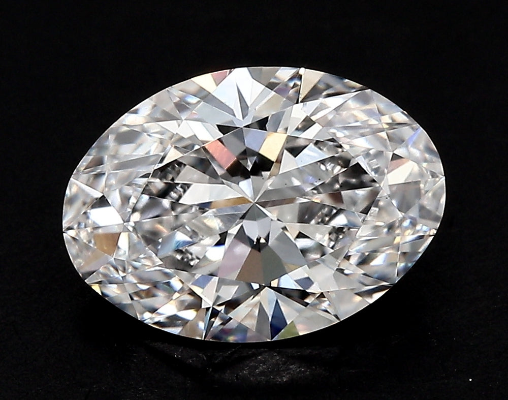 2.7 Carat Oval Lab Diamond with  Cut Diamond in 14KT  view 1
