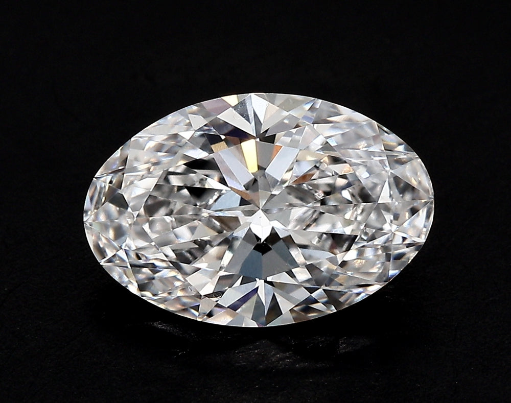3.66 Carat Oval Lab Diamond with  Cut Diamond in 14KT  view 1
