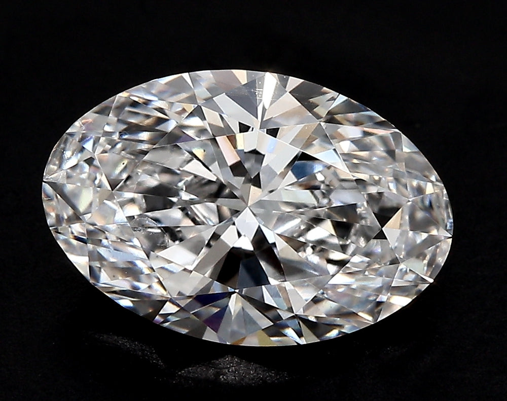 3.7 Carat Oval Lab Diamond with  Cut Diamond in 14KT  view 1
