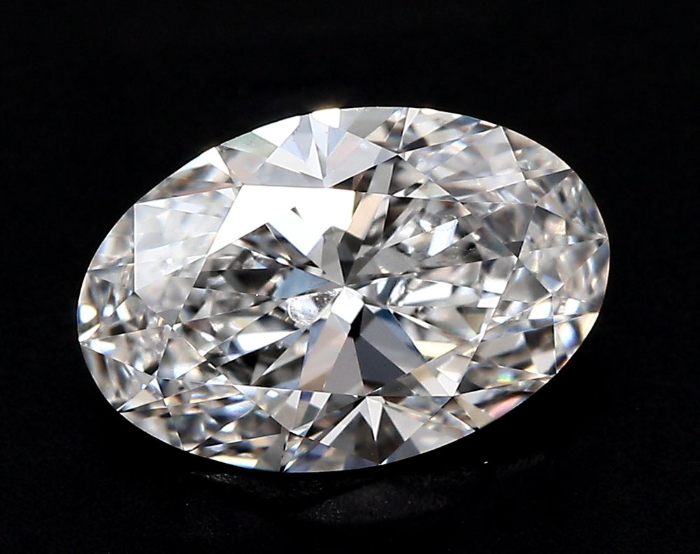 2.79 Carat Oval Lab Diamond with  Cut Diamond in 14KT  view 1
