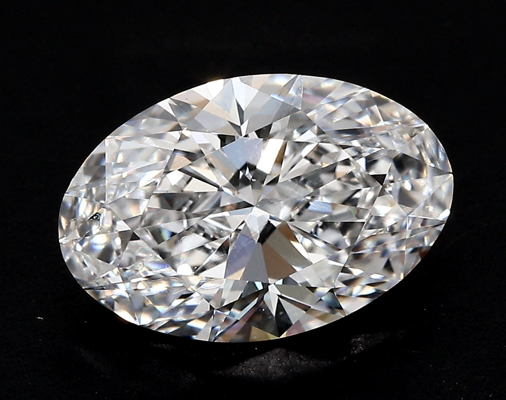 6.1 Carat Oval Lab Diamond with  Cut Diamond in 14KT  view 1
