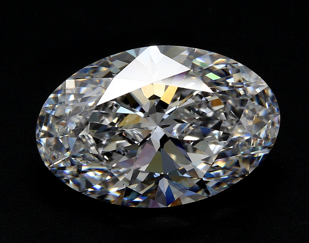 4.05 Carat Oval Lab Diamond with  Cut Diamond in 14KT  view 1
