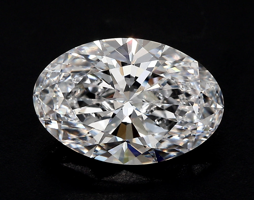 3.09 Carat Oval Lab Diamond with  Cut Diamond in 14KT  view 1
