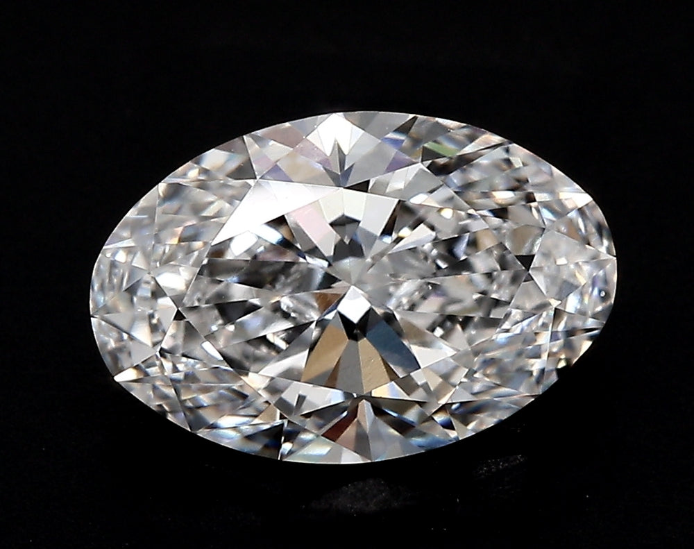 4.01 Carat Oval Lab Diamond with  Cut Diamond in 14KT  view 1
