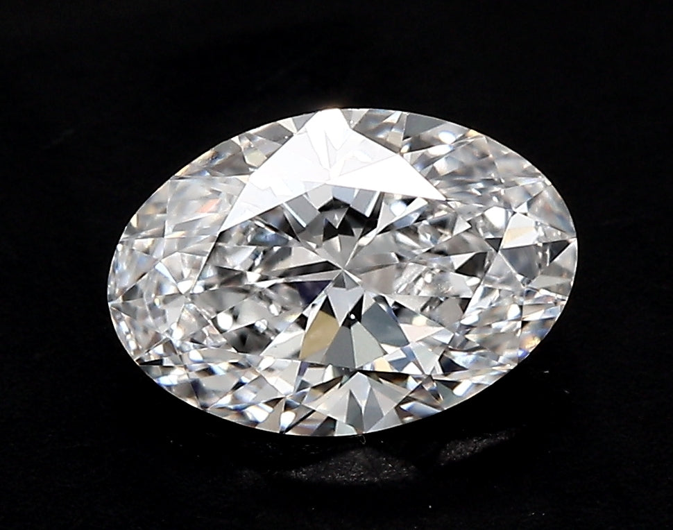 3.01 Carat Oval Lab Diamond with  Cut Diamond in 14KT  view 1
