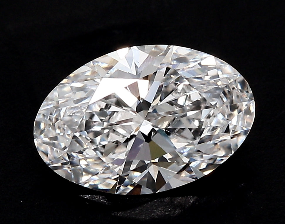 3.7 Carat Oval Lab Diamond with  Cut Diamond in 14KT  view 1
