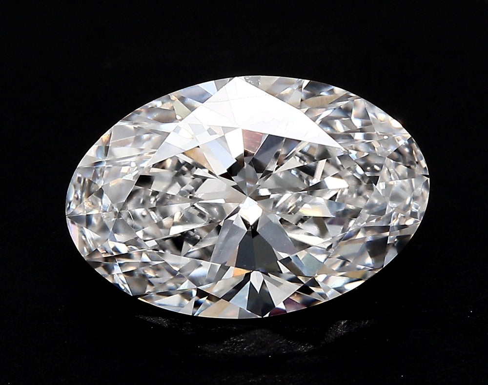 6.01 Carat Oval Lab Diamond with  Cut Diamond in 14KT  view 1
