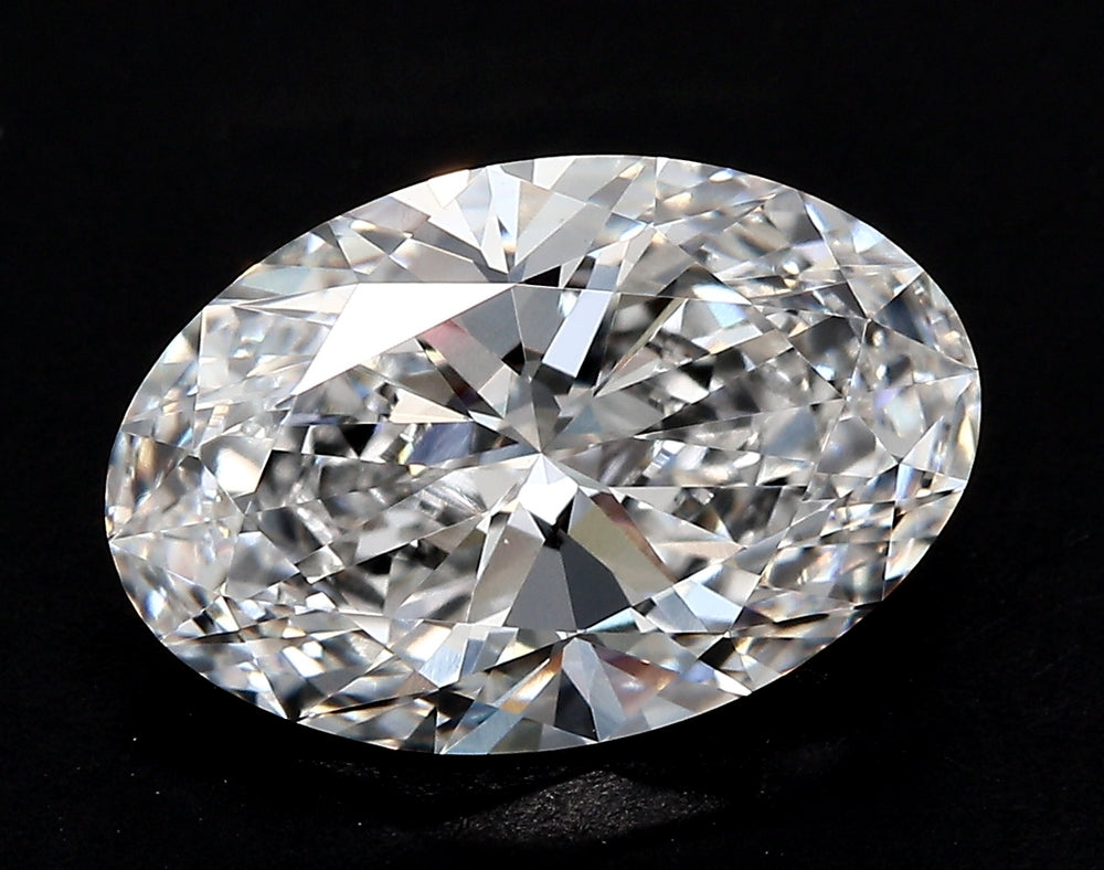 4.21 Carat Oval Lab Diamond with  Cut Diamond in 14KT  view 1
