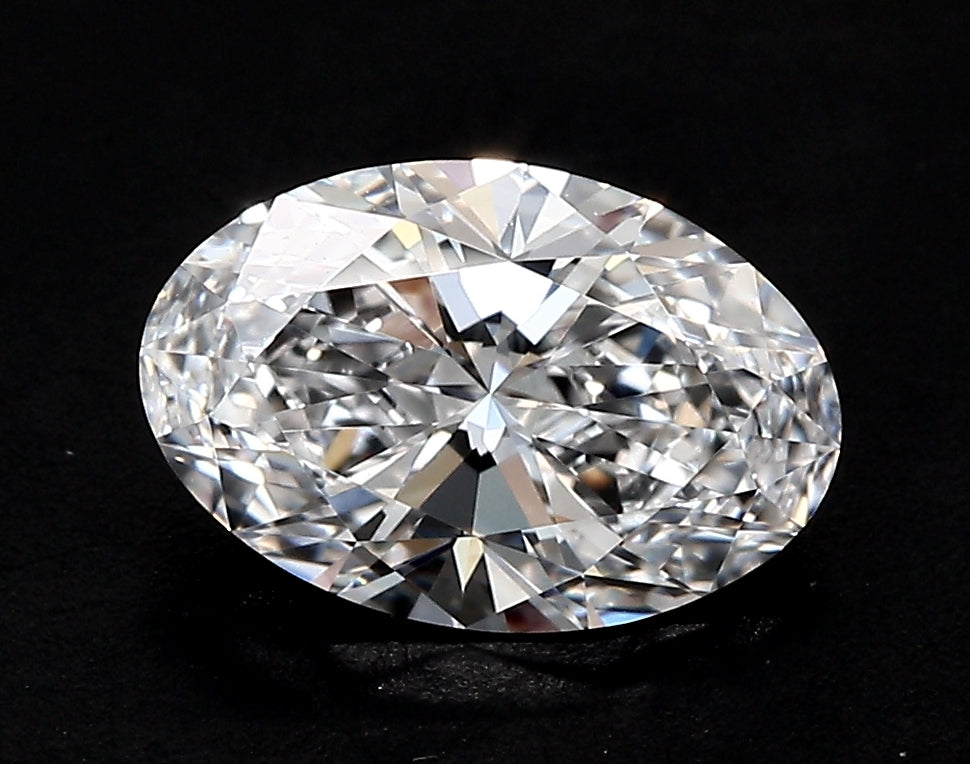 1.63 Carat Oval Lab Diamond with  Cut Diamond in 14KT  view 1
