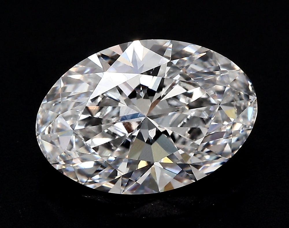 2.76 Carat Oval Lab Diamond with  Cut Diamond in 14KT  view 1
