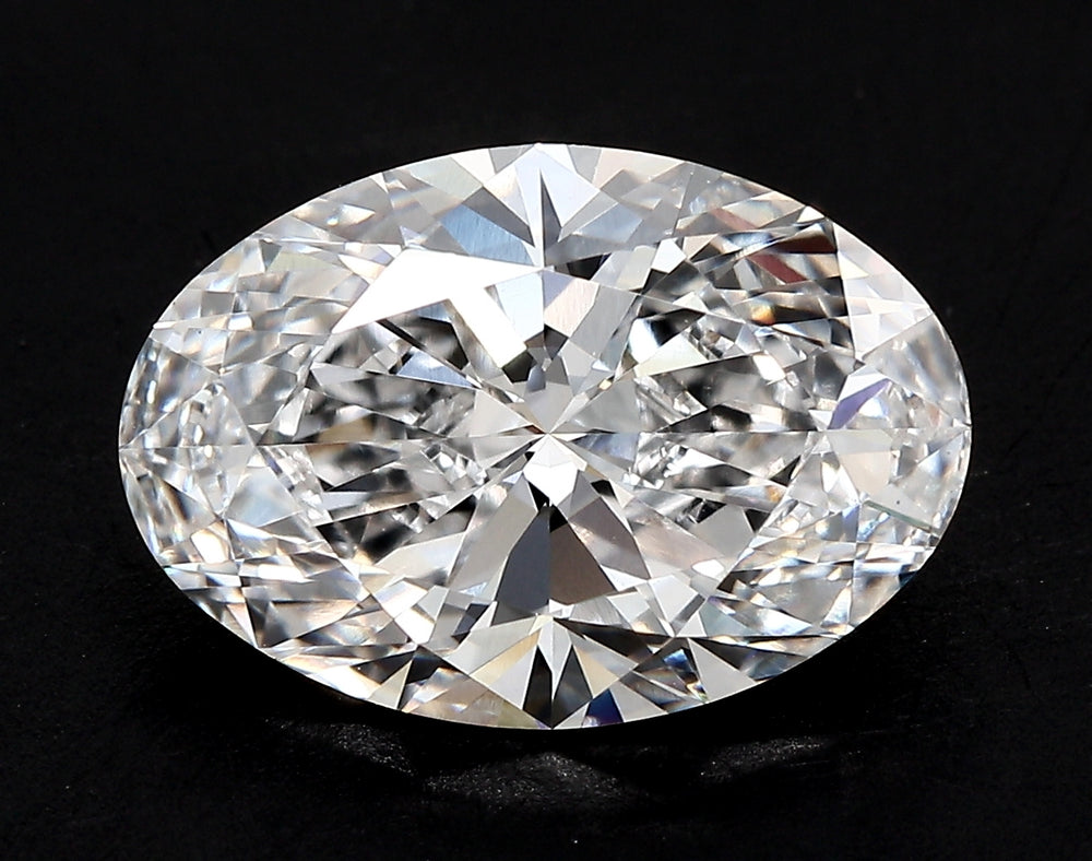 7.03 Carat Oval Lab Diamond with  Cut Diamond in 14KT  view 1
