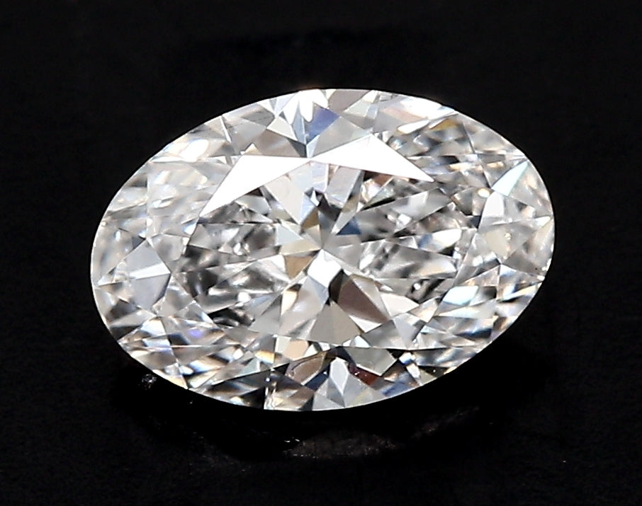 3.29 Carat Oval Lab Diamond with  Cut Diamond in 14KT  view 1
