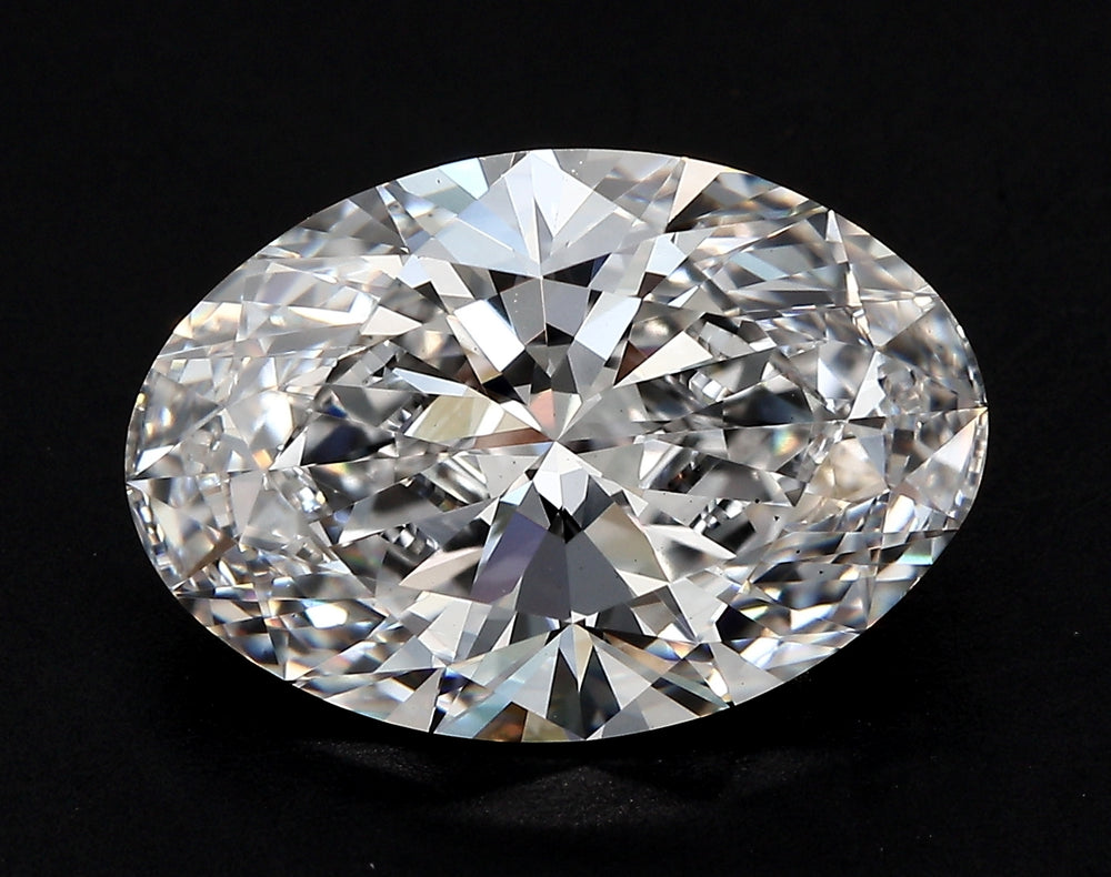 3.05 Carat Oval Lab Diamond with  Cut Diamond in 14KT  view 1
