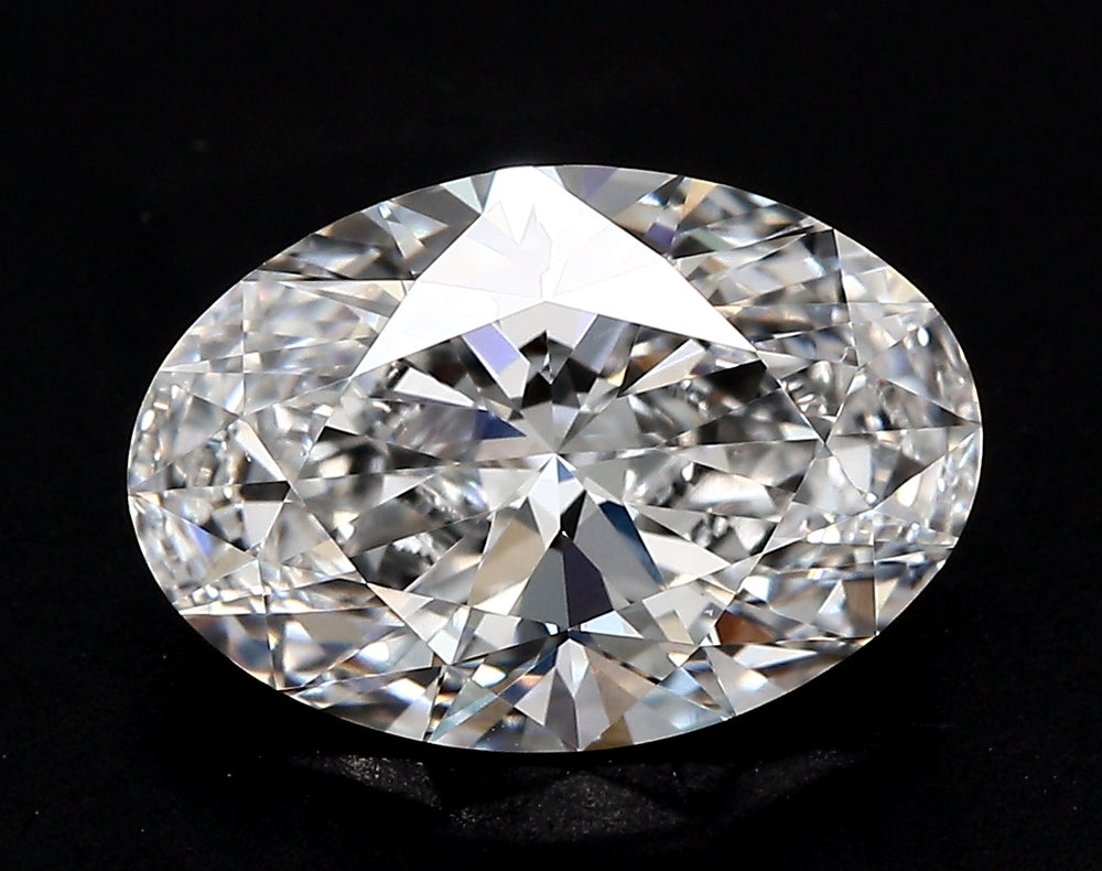 3.02 Carat Oval Lab Diamond with  Cut Diamond in 14KT  view 1
