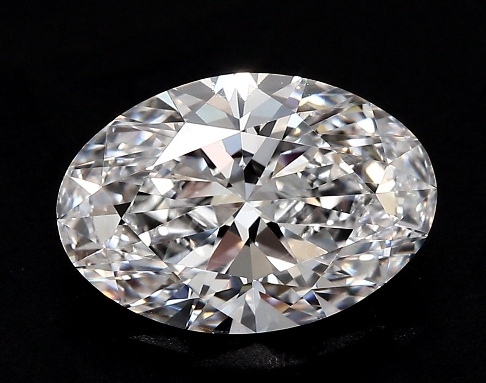 1.51 Carat Oval Lab Diamond with  Cut Diamond in 14KT  view 1
