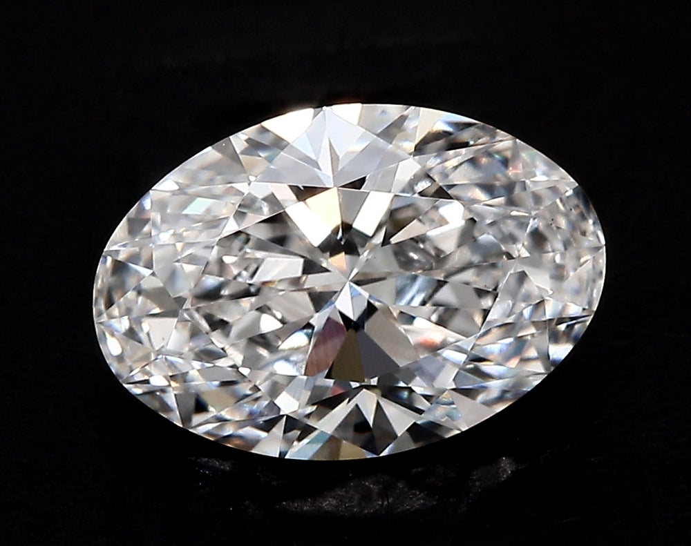2.82 Carat Oval Lab Diamond with  Cut Diamond in 14KT  view 1
