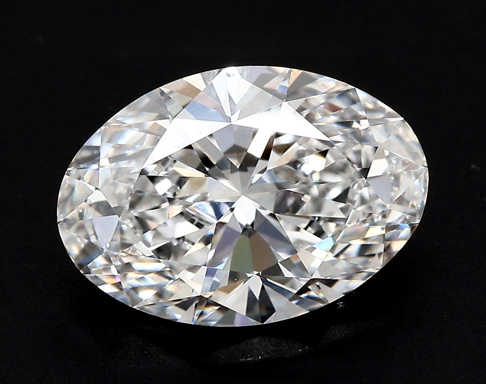 0.75 Carat Oval Lab Diamond with  Cut Diamond in 14KT  view 1
