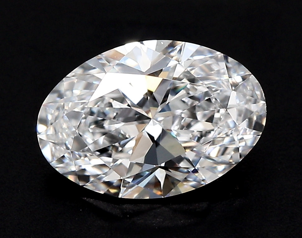 4.09 Carat Oval Lab Diamond with  Cut Diamond in 14KT  view 1
