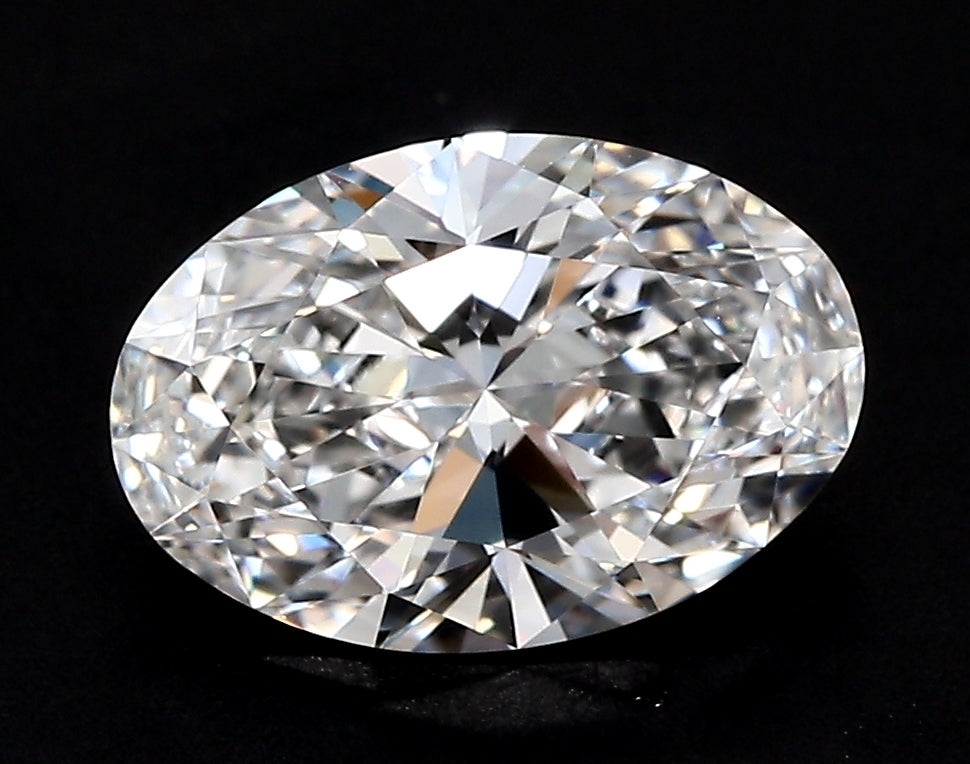 1.51 Carat Oval Lab Diamond with  Cut Diamond in 14KT  view 1
