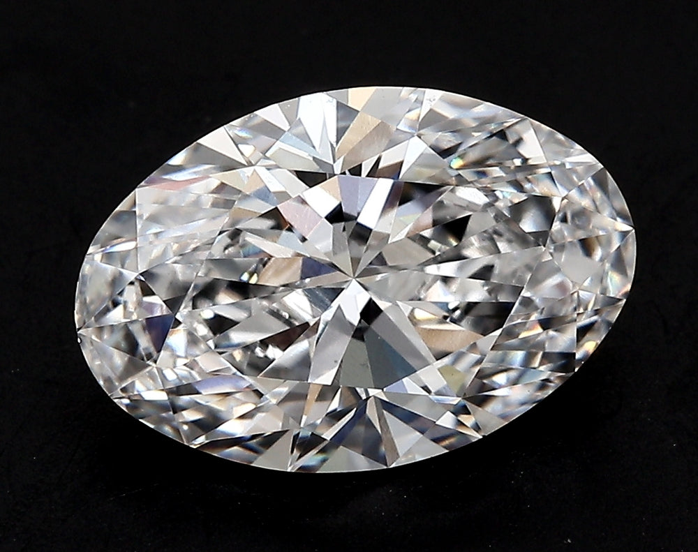 3.57 Carat Oval Lab Diamond with  Cut Diamond in 14KT  view 1
