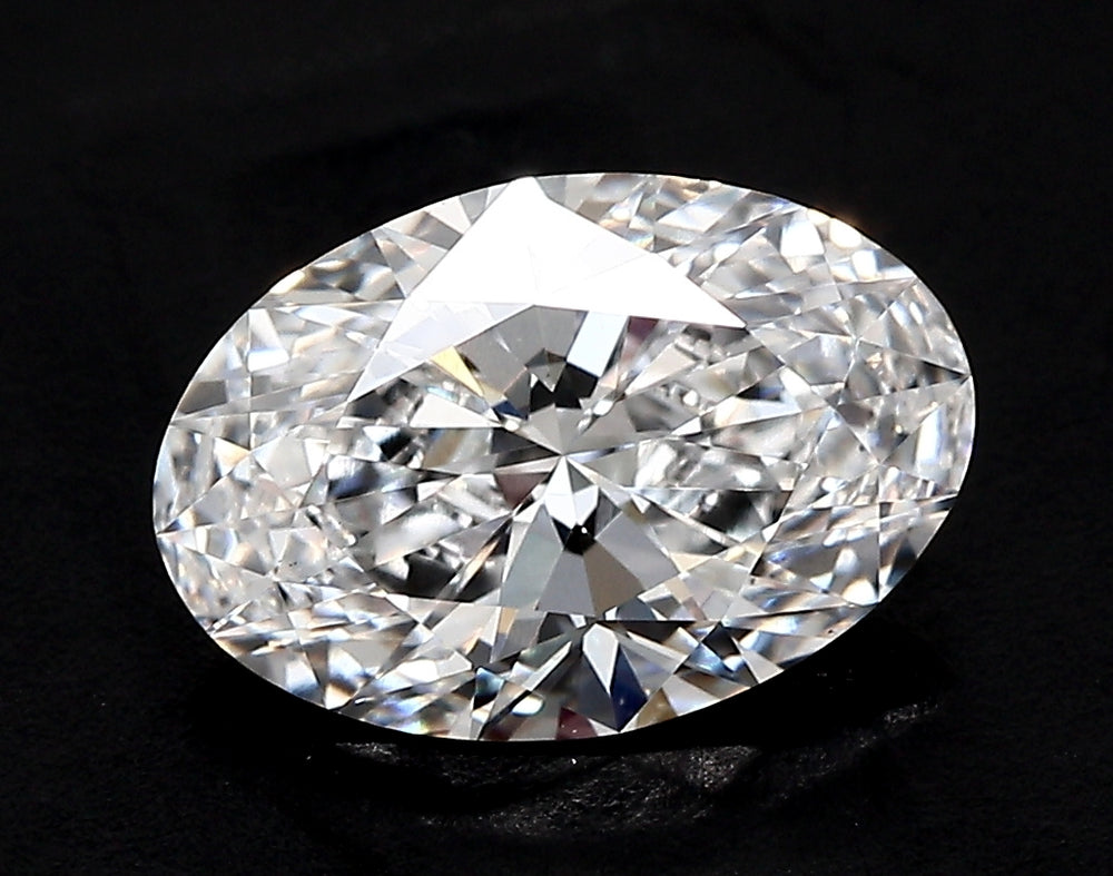 7.01 Carat Oval Lab Diamond with  Cut Diamond in 14KT  view 1
