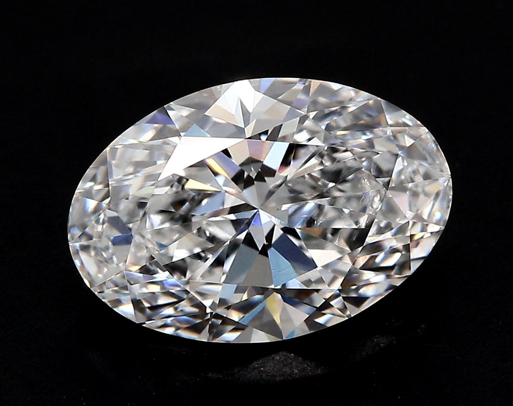 5.51 Carat Oval Lab Diamond with  Cut Diamond in 14KT  view 1
