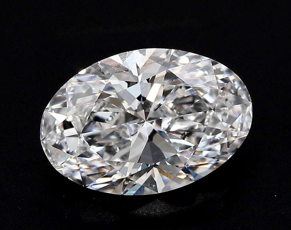 6.01 Carat Oval Lab Diamond with  Cut Diamond in 14KT  view 1

