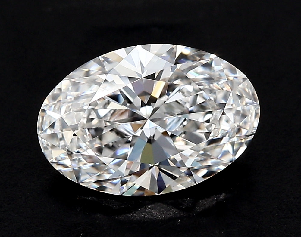3.57 Carat Oval Lab Diamond with  Cut Diamond in 14KT  view 1
