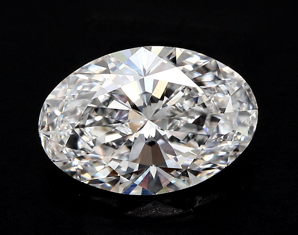 3.02 Carat Oval Lab Diamond with  Cut Diamond in 14KT  view 1
