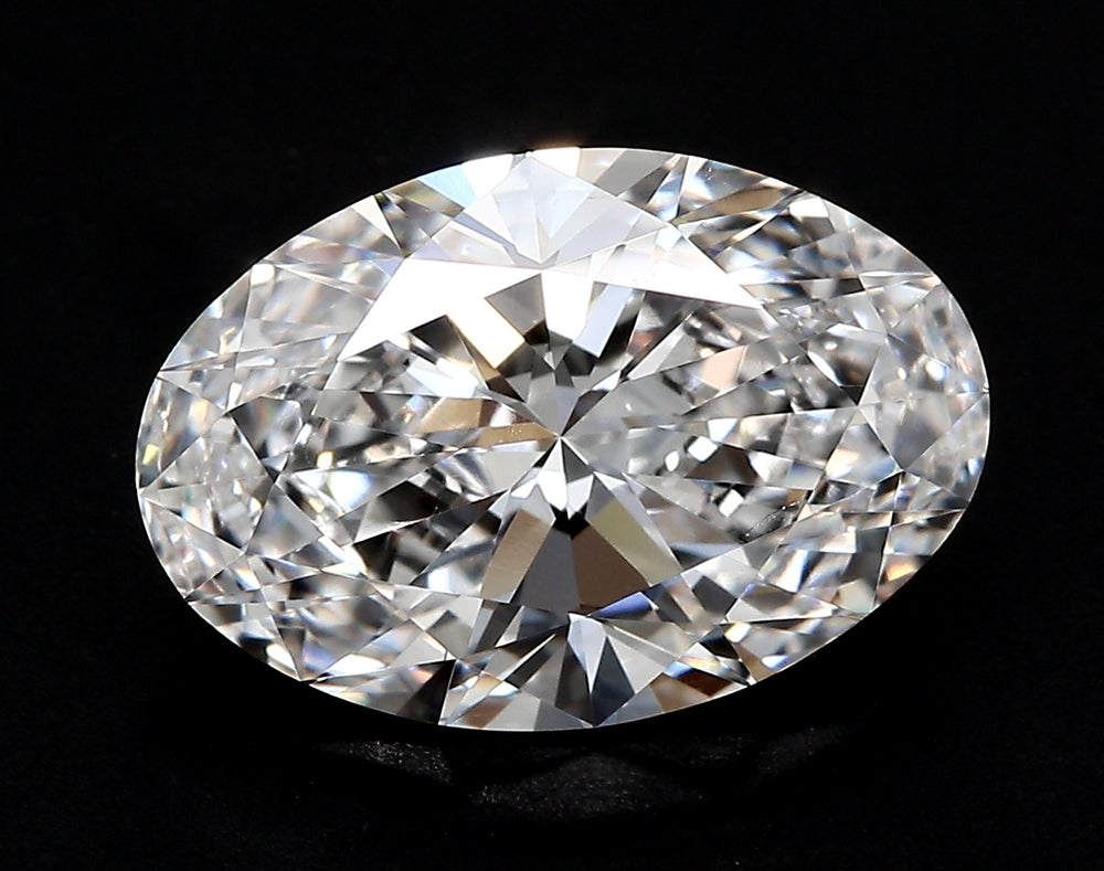 4.07 Carat Oval Lab Diamond with  Cut Diamond in 14KT  view 1
