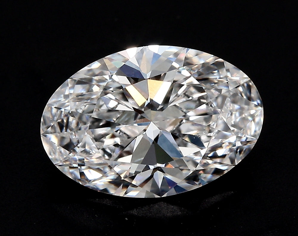 5.51 Carat Oval Lab Diamond with  Cut Diamond in 14KT  view 1
