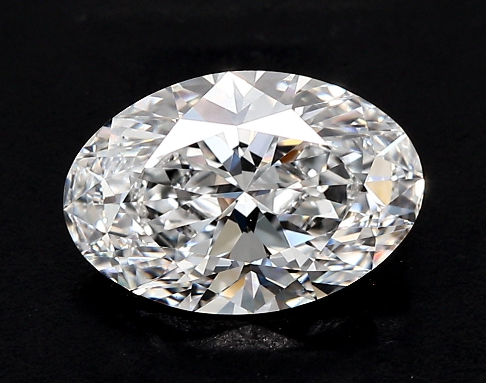 4.07 Carat Oval Lab Diamond with  Cut Diamond in 14KT  view 1
