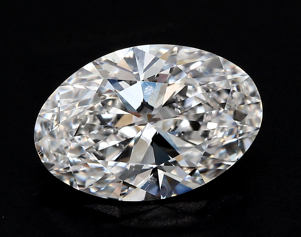 3.53 Carat Oval Lab Diamond with  Cut Diamond in 14KT  view 1
