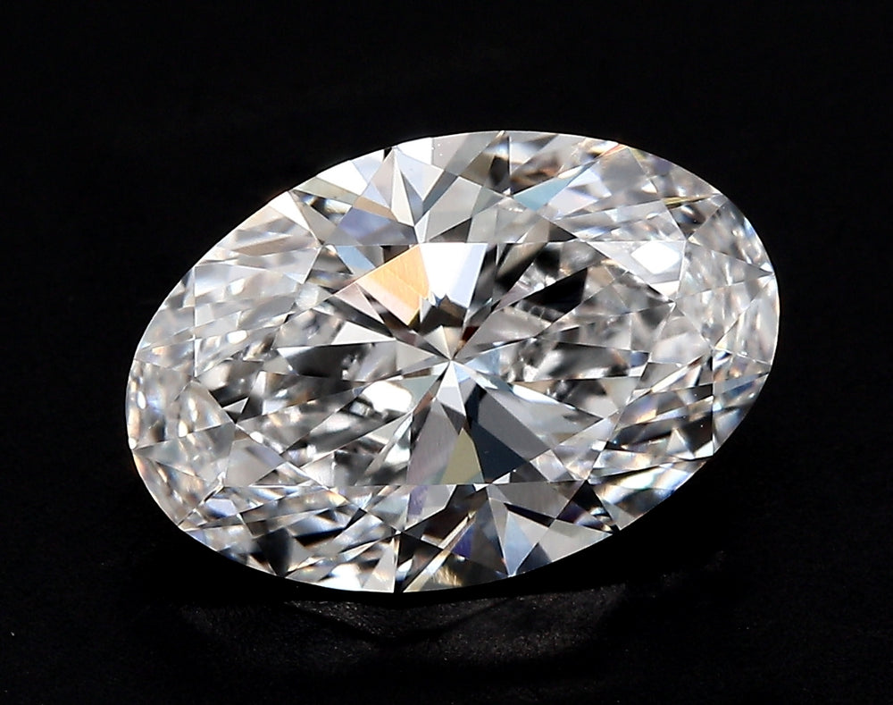 4.01 Carat Oval Lab Diamond with  Cut Diamond in 14KT  view 1
