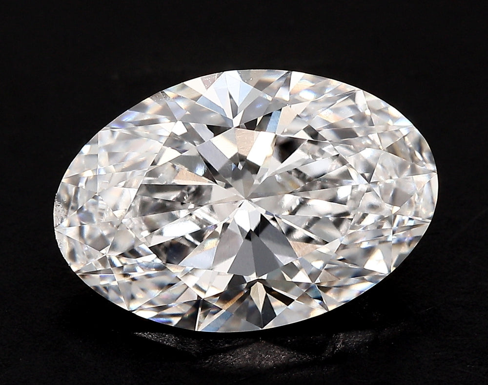 1.81 Carat Oval Lab Diamond with  Cut Diamond in 14KT  view 1
