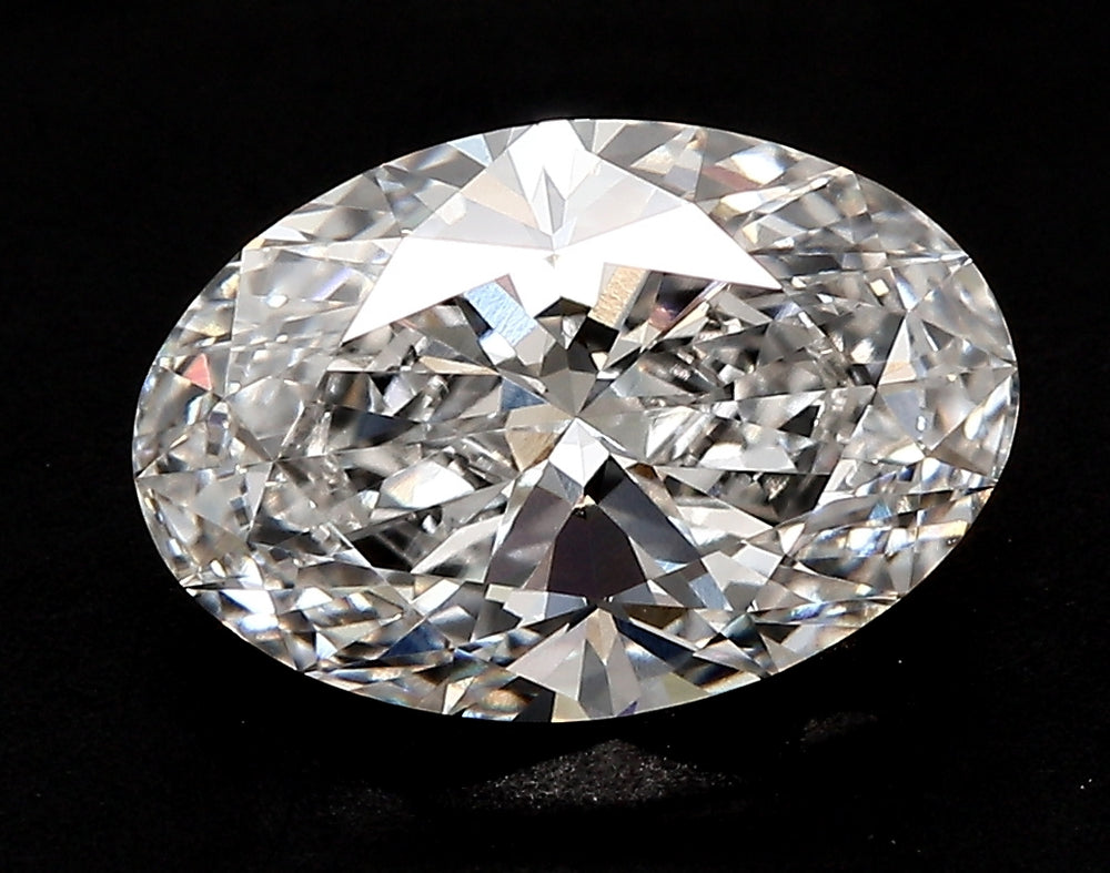 4.29 Carat Oval Lab Diamond with  Cut Diamond in 14KT  view 1
