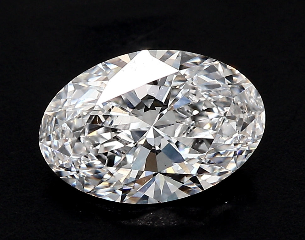 4.31 Carat Oval Lab Diamond with  Cut Diamond in 14KT  view 1
