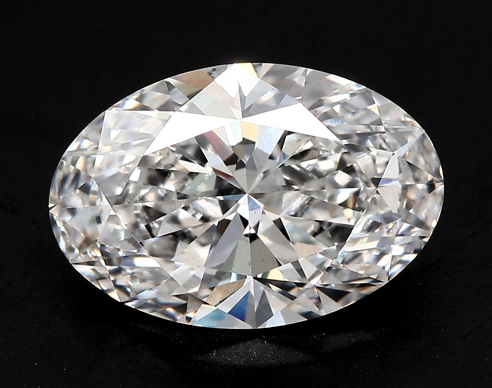 2.99 Carat Oval Lab Diamond with  Cut Diamond in 14KT  view 1
