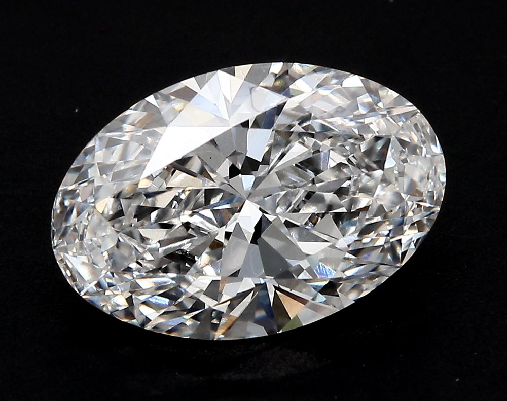 1.53 Carat Oval Lab Diamond with  Cut Diamond in 14KT  view 1
