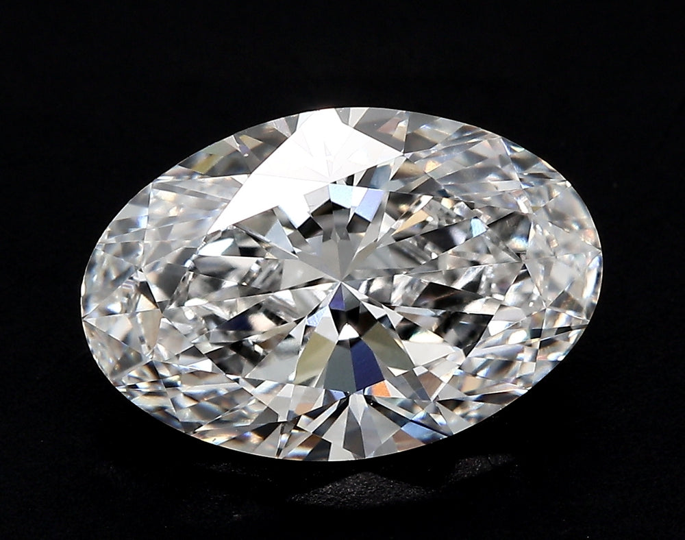 3.57 Carat Oval Lab Diamond with  Cut Diamond in 14KT  view 1
