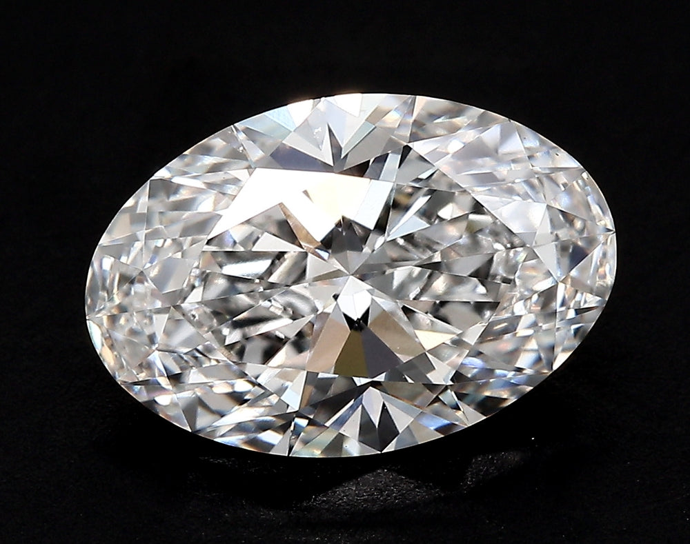6.59 Carat Oval Lab Diamond with  Cut Diamond in 14KT  view 1
