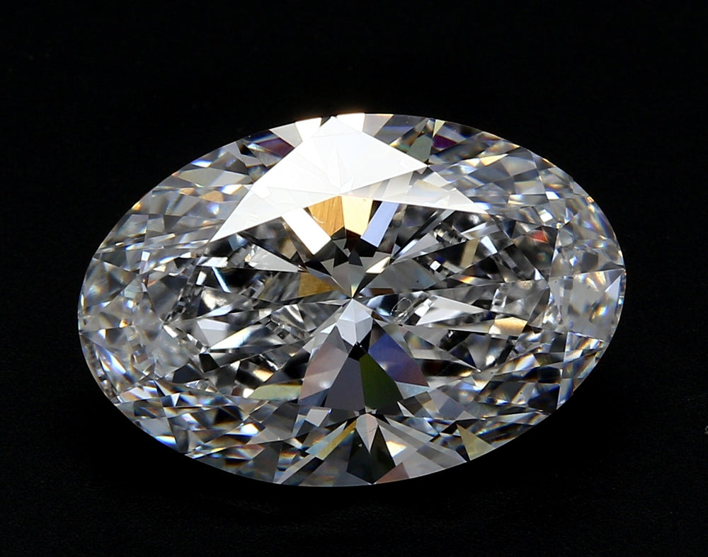 4.01 Carat Oval Lab Diamond with  Cut Diamond in 14KT  view 1
