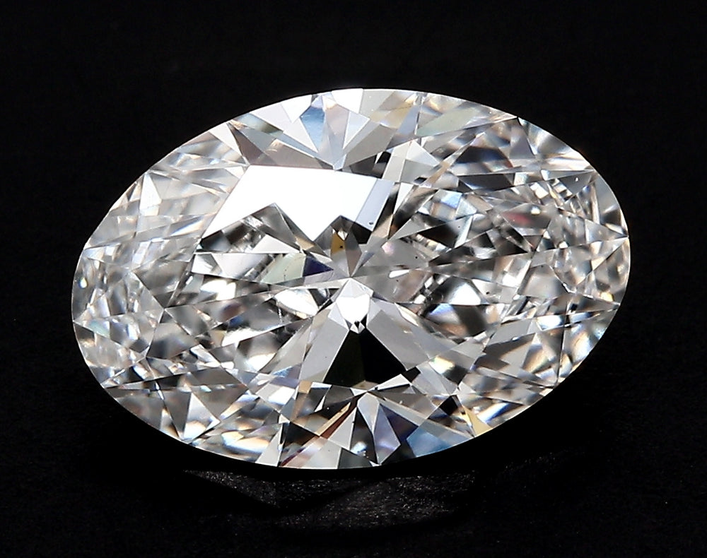 4.09 Carat Oval Lab Diamond with  Cut Diamond in 14KT  view 1
