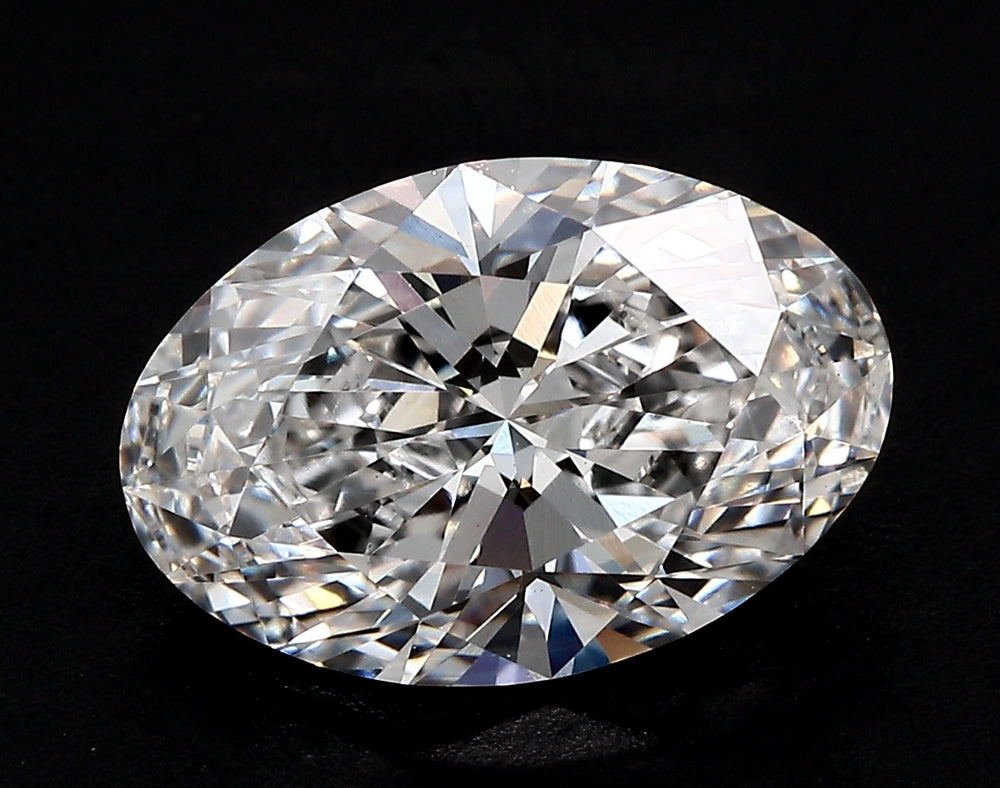 2.56 Carat Oval Lab Diamond with  Cut Diamond in 14KT  view 1

