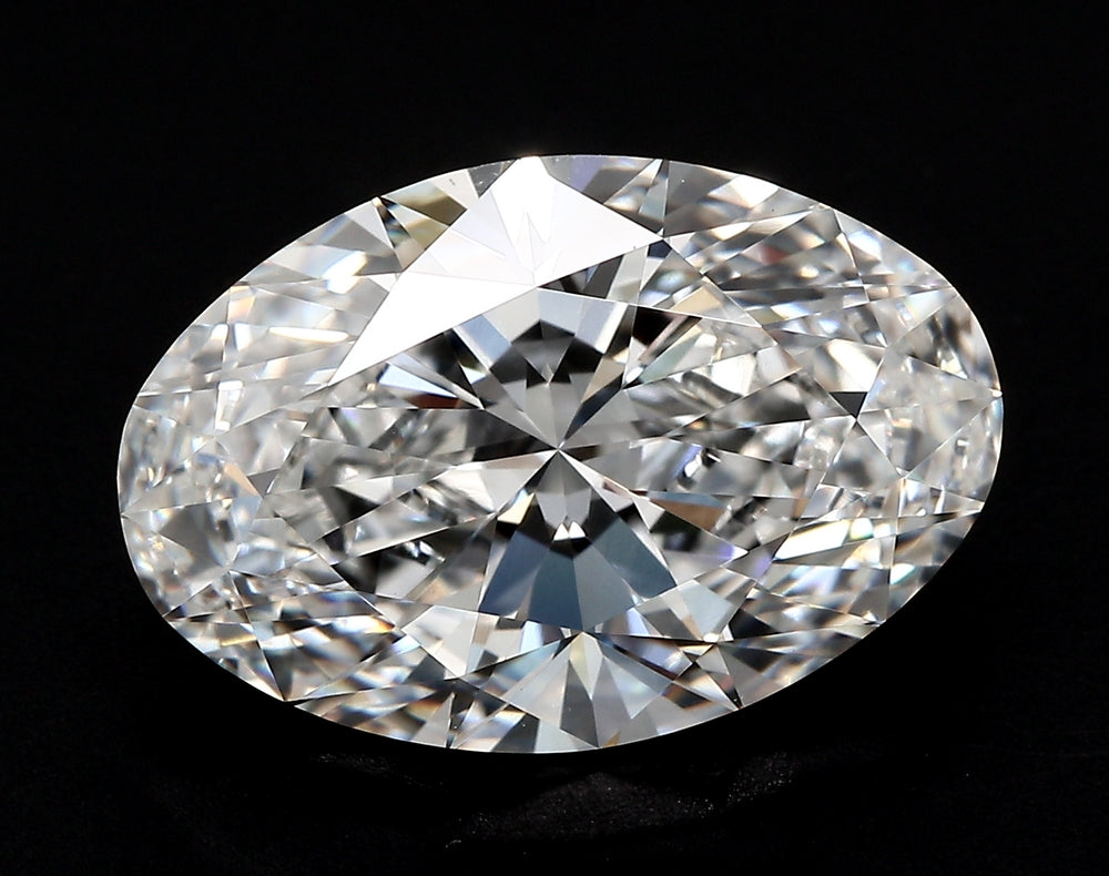 3.05 Carat Oval Lab Diamond with  Cut Diamond in 14KT  view 1
