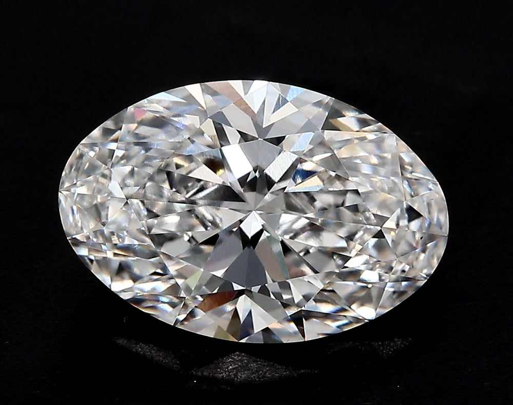 2.55 Carat Oval Lab Diamond with  Cut Diamond in 14KT  view 1
