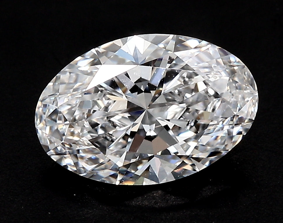 1.51 Carat Oval Lab Diamond with  Cut Diamond in 14KT  view 1
